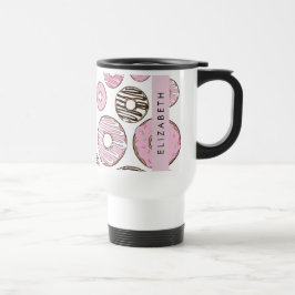 Caneca Térmica Rosquinhas Rosa, Rosquinhas Brancas, Espelhos, Seu
