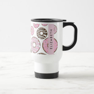 Caneca Térmica Rosquinhas Rosa, Rosquinhas Brancas, Espelhos, Seu