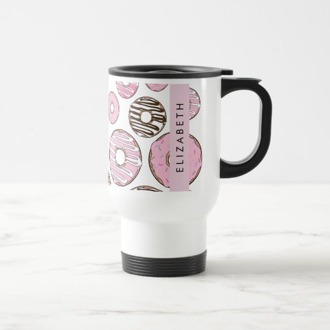 Caneca Térmica Rosquinhas Rosa, Rosquinhas Brancas, Espelhos, Seu (Direita)