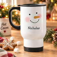 Rosto de Boneco de Neve Fofo Nome Personalizado Na