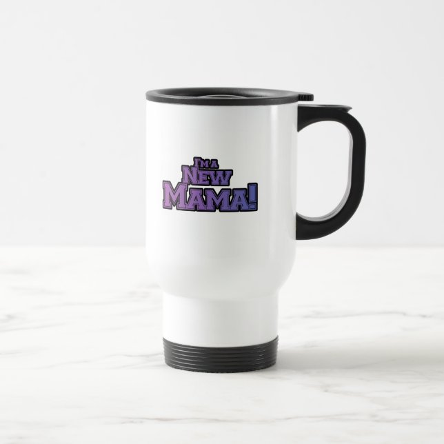 Caneca Térmica Roxo, sou uma nova mãe Camiseta e presentes (Direita)