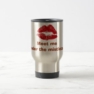 CANECA TÉRMICA RUBY LÁBIOS= "ENCONTRE-ME SOB MISTLETOE" MUG