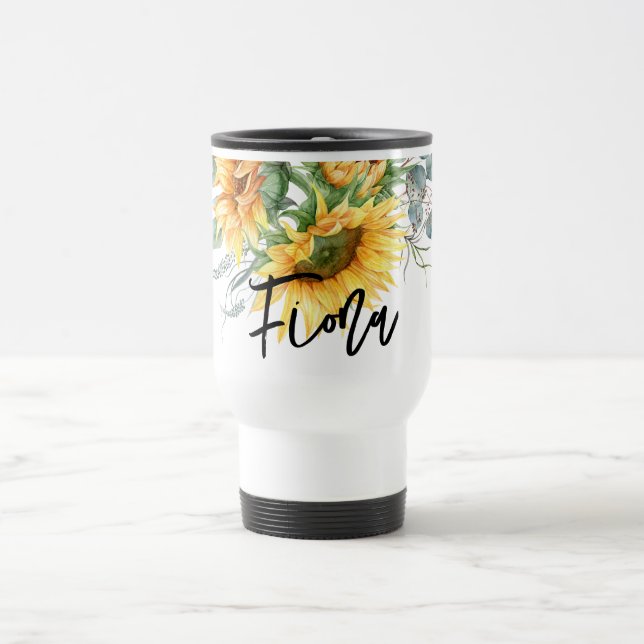 Caneca Térmica Rustic Sunflower Eucalyptus Personalizado (Centro)