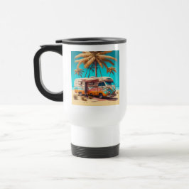 Caneca Térmica RV retrô e palmeiras