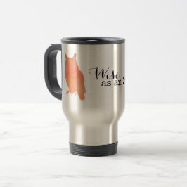 Caneca Térmica Sábio como um Woodland Watercolor de Coruja