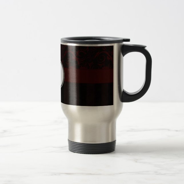 Caneca Térmica Sabor Floral de Cereja Preto e Strips com Monogram (Direita)