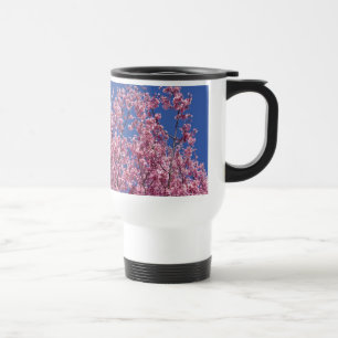 Caneca Térmica Sakura Cherry Blossoms No Azul