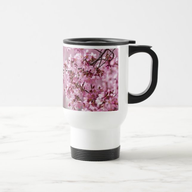 Caneca Térmica Sakura Cherry Blossoms Pastel Pink Camadas (Direita)