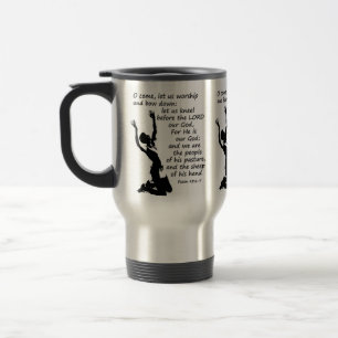 Caneca Térmica Salm 95:6-7 Venha nos deixar culto e arco para bai