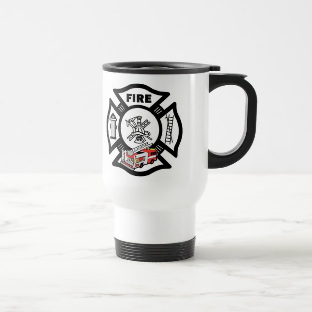 Caneca Térmica Salvamento vermelho do carro de bombeiros (Direita)