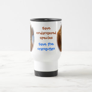 Caneca Térmica Salvar orangotango das economias do ~ dos animais