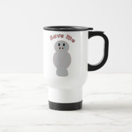 Caneca Térmica Salve-me Peixe-boi Triste Desenho Animado Conserva