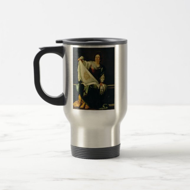 Caneca Térmica Santa Verônica Arte O Milagre do Santo Rosto (Esquerda)