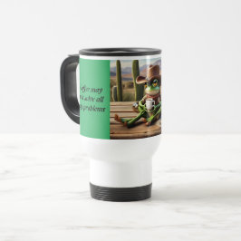 Caneca Térmica Sapo de cowboy com café engraçado pensava na Tumg