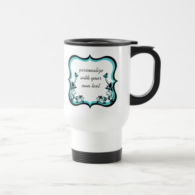 Caneca Térmica Sassy Floral Frame Mug, Turquesa (Direita)