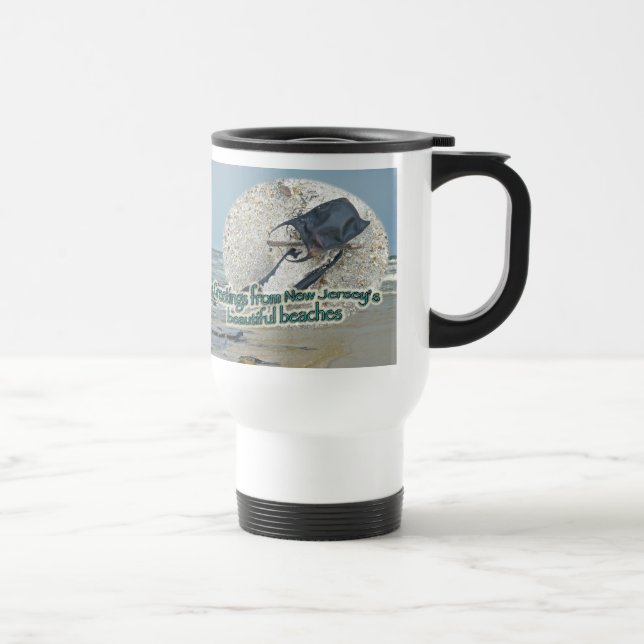Caneca Térmica Saudações das Belas Praias de Nova Jersey (Direita)