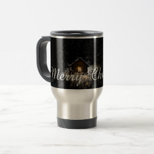 Caneca Térmica Saudações de Natal com Casa de Bruxa