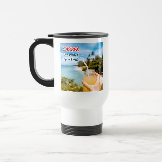 Caneca Térmica Saúde a uma vida grata na Terra (Esquerda)