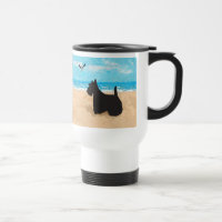 Scottie na Praia com Gaivota