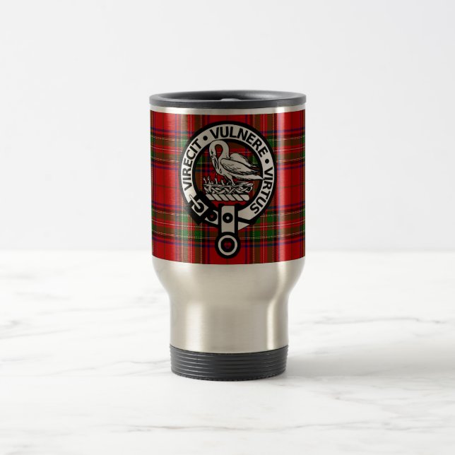 Caneca Térmica Scottish Clan Stuart Tartan e Crest (Centro)