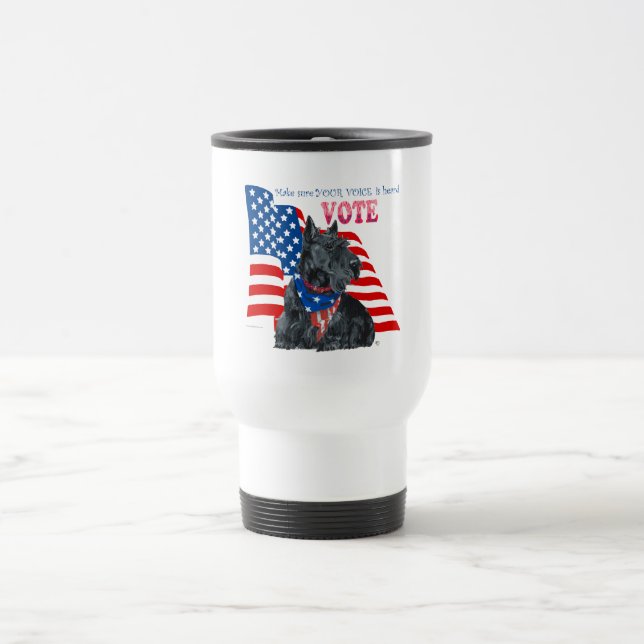Caneca Térmica Scottish Terrier Coloque o VOTO para fora (Centro)