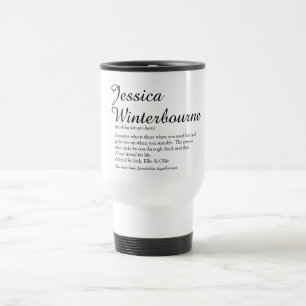 Caneca Térmica Script Chic Personalizado Nome Definição Divertido