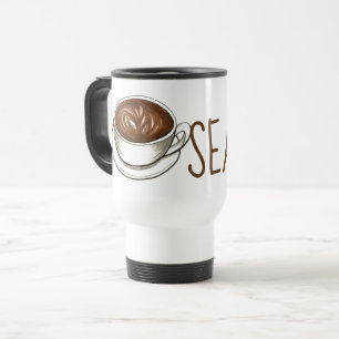 Caneca Térmica Seattle Washington WA Compro Café Latte Barista