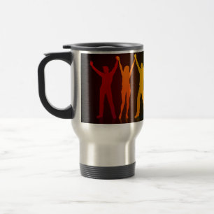 Caneca Térmica Seis silhuetas em pé de Slipperyjoe com braços lev