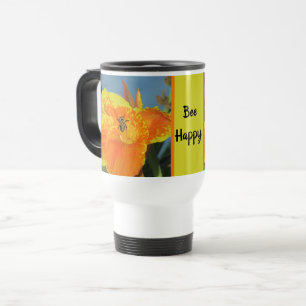 Caneca Térmica Seja feliz, Canna Lily Foto De Bee Pun Bonito Flor