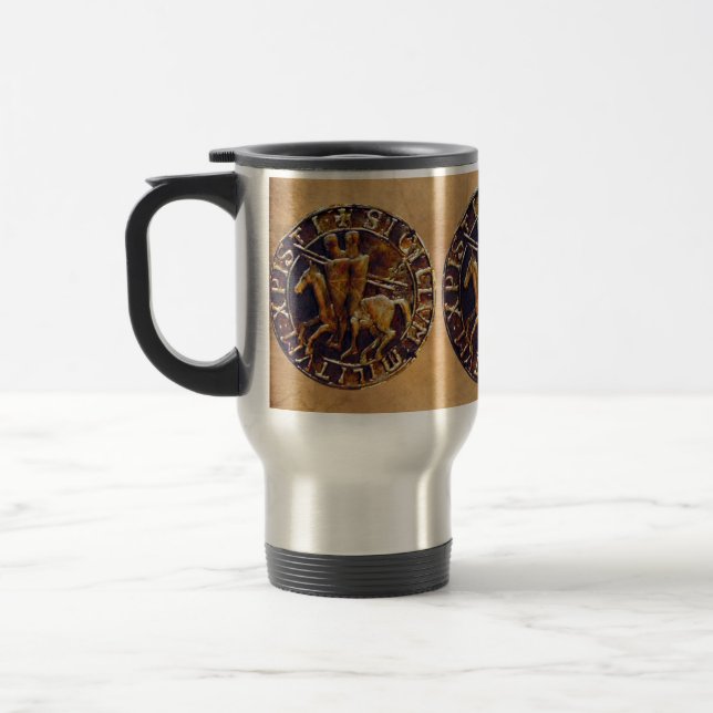 Caneca Térmica Selo Medieval dos Cavaleiros Templários (Esquerda)