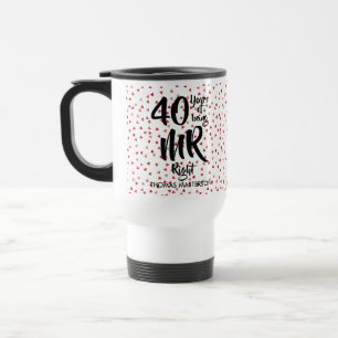 Caneca Térmica Senhor Certo Aniversário de 40 anos Corações de Ru