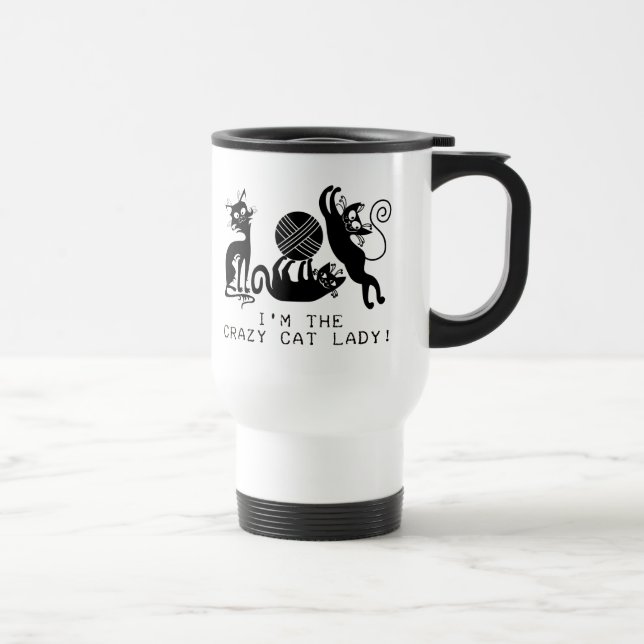 Caneca Térmica Senhora de Gato Louca (Direita)