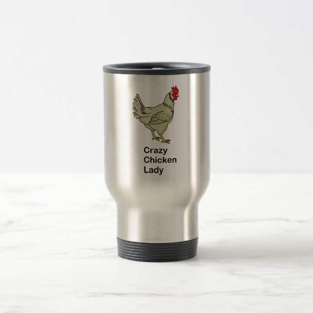 Caneca Térmica Senhora louca da galinha (Centro)