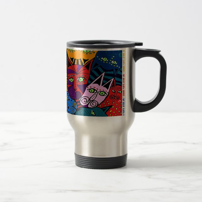 Caneca Térmica Senhora louca do gato (Direita)