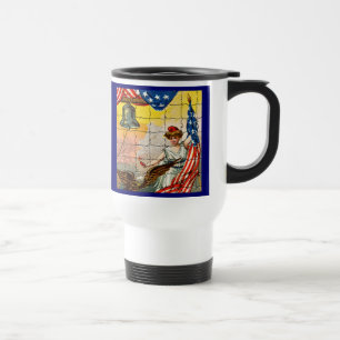 Caneca Térmica Senhora Vintage, Águia, Bandeira e Mosiac da Liber