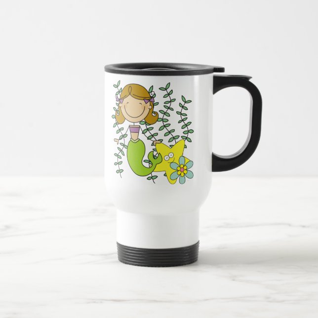 Caneca Térmica Sereia de cabelo de Brown (Direita)