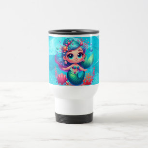 Caneca Térmica Sereia submarina, branca