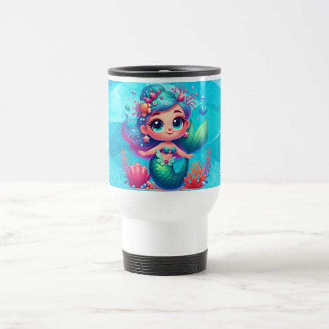 Caneca Térmica Sereia submarina, branca (Centro)