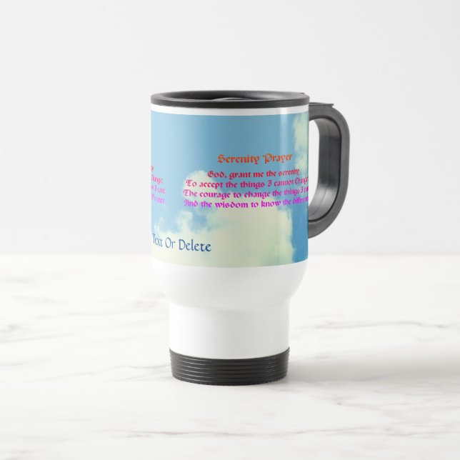 Caneca Térmica Serenity Prayer Blue Sky Inspiração (Frente Esquerda)
