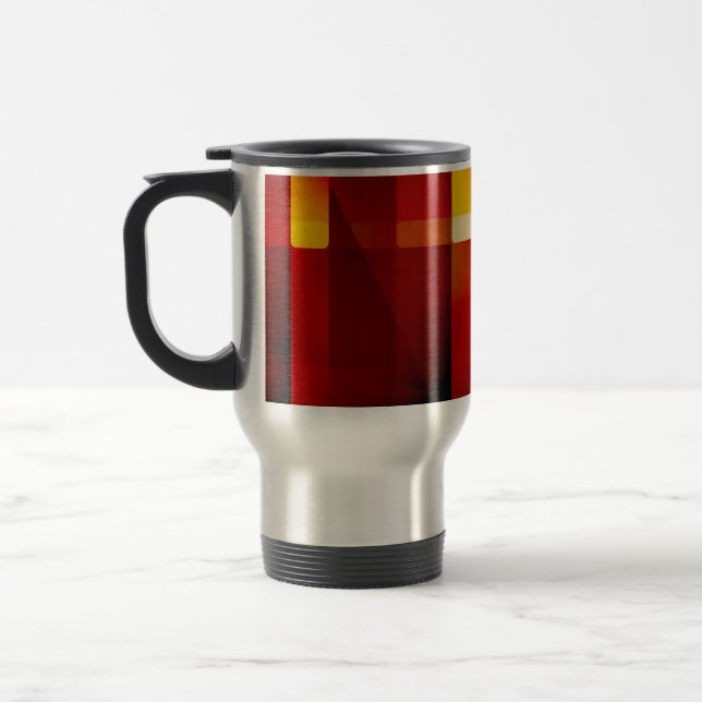 Caneca Térmica setas abstrato vermelha (Esquerda)