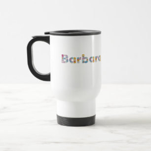 Caneca Térmica Seu nome em letras florais artísticas / Barbara