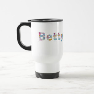 Caneca Térmica Seu nome em letras florais artísticas / Betty