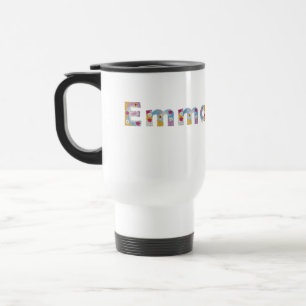 Caneca Térmica Seu nome em letras florais artísticas / Emma