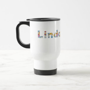 Caneca Térmica Seu nome em letras florais artísticas / Linda