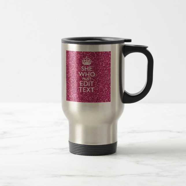 Caneca Térmica Seu texto para ela, que deve ter estilo rosa (Direita)