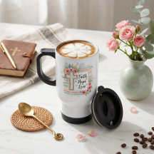 Shabby Chic floral Fé Esperança Amor