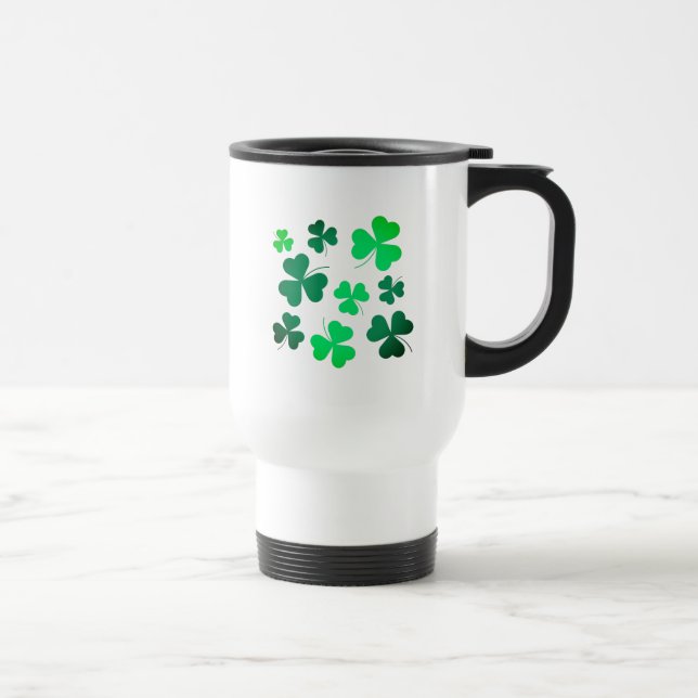 Caneca Térmica Shamrock Clover Leaf Ireland Modern Elegant Irland (Direita)