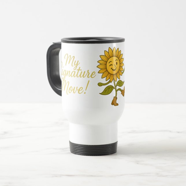 Caneca Térmica “She’s Got Sass & Sunshine” Sunflower mug (Frente Esquerda)
