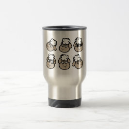 Caneca Térmica Sheep Faces Expressions Emotions Happy Sad Surpris