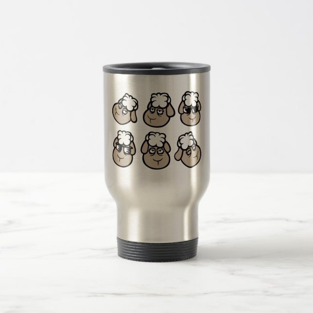 Caneca Térmica Sheep Faces Expressions Emotions Happy Sad Surpris (Centro)